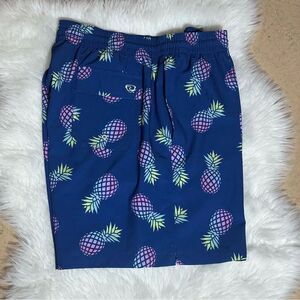 Navy Pineapple Print Athletic Shorts NWOT